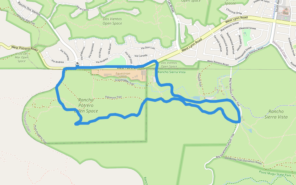 랜초 포 테로 광장 등산로 Newbury Park, 캘리포니아 주, 미국 Pacer