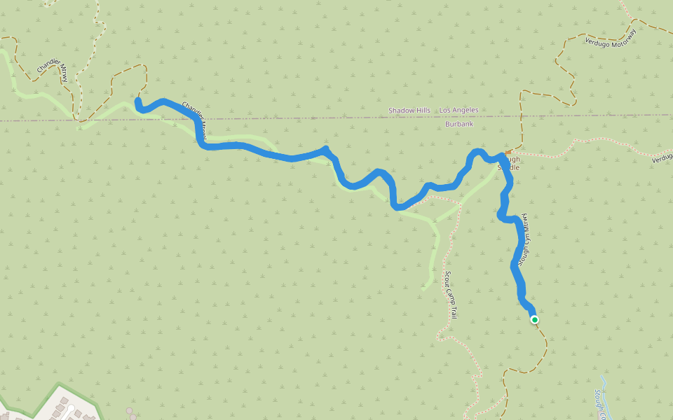 Chandler Mtrwy walking route map in Burbank