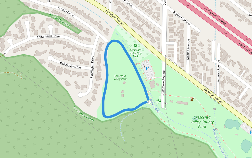 크레센트 라 밸리 카운티 공원 걷기와 달리기 La Crescenta, 캘리포니아 주, 미국 Pacer