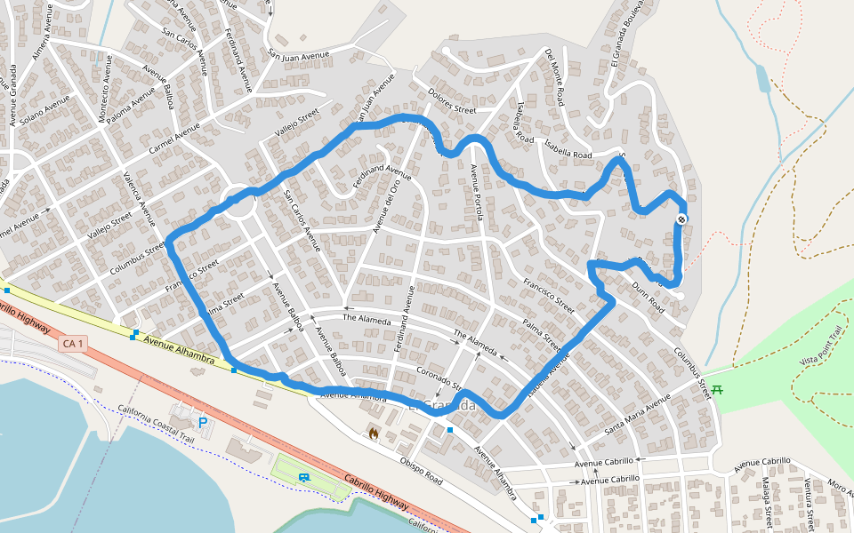 Wilkinson School walking route map in El Granada