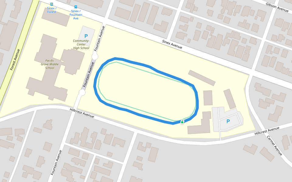 Pacific Grove Middle School walking route map in Pacific Grove