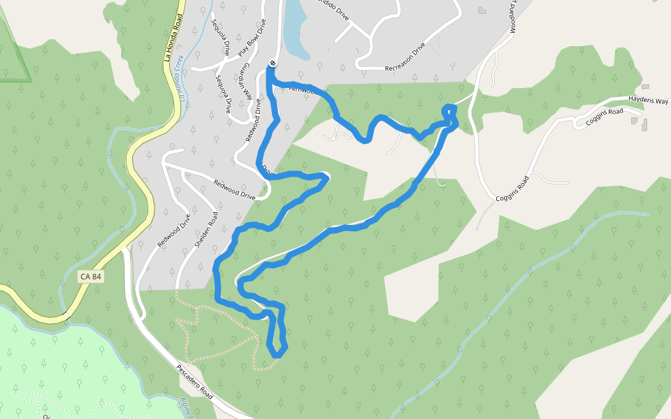 SF Bay Youth Authority walking route map in La Honda