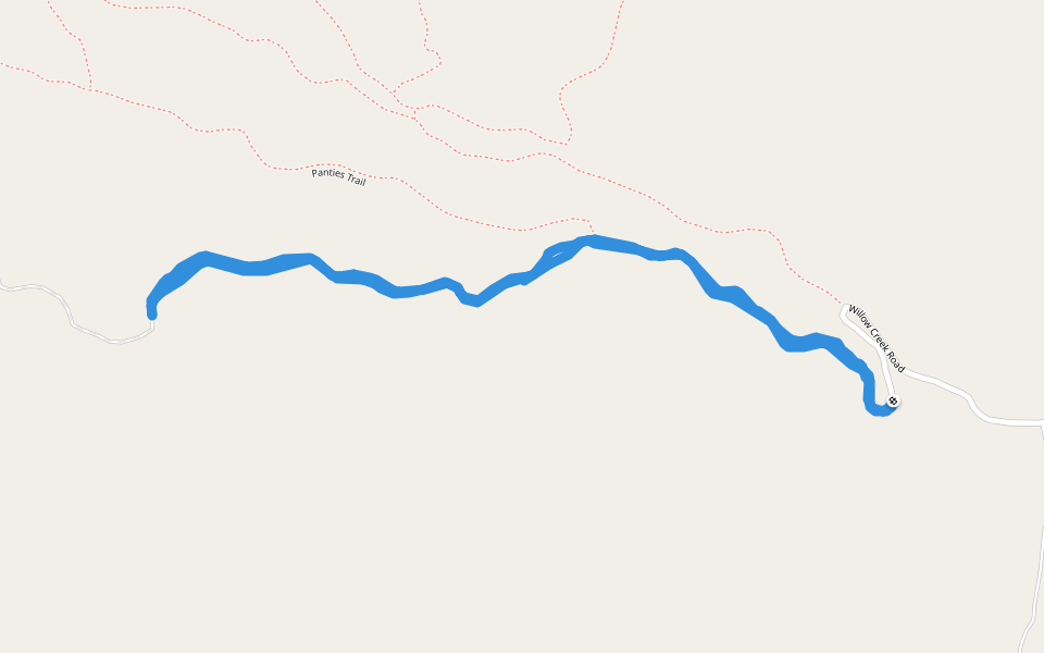 Willow Creek Road walking route map in Occidental
