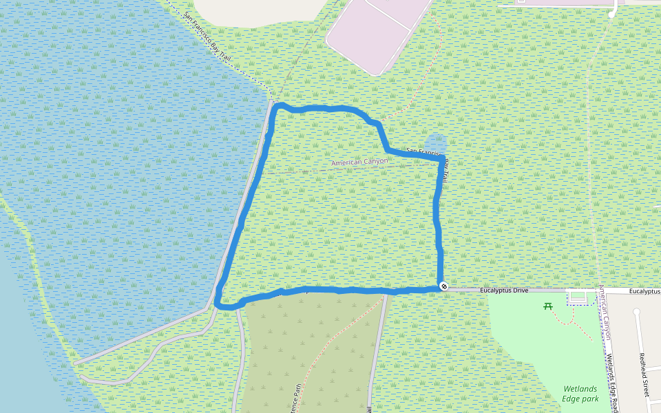 Pepper Pond walking route map in American Canyon