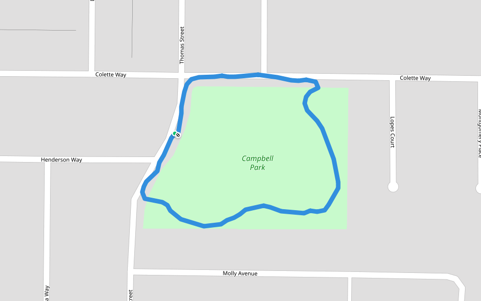 Campbell Park walking route map in Woodland