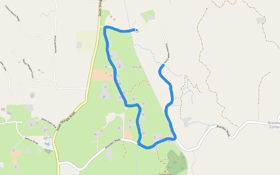 Shrub walking route map in Shingle Springs