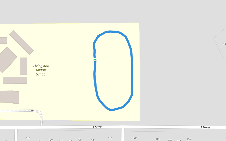 Livingston Middle School walking route map in Livingston