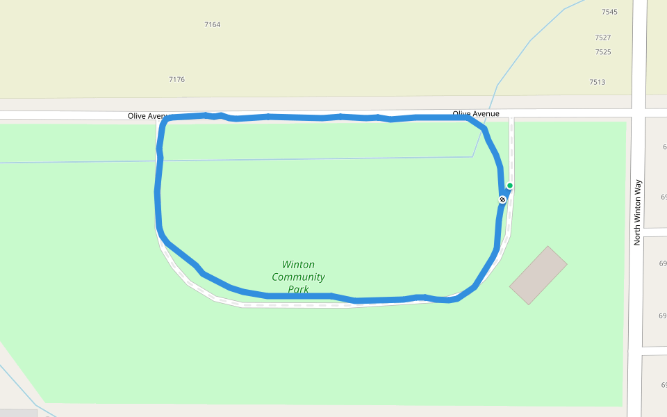 Winton Community Park walking route map in Winton