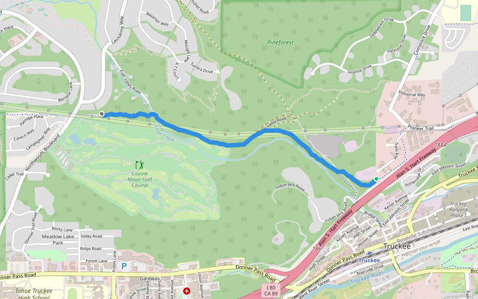 Trout Creek Trail Hiking Truckee, California, USA Pacer