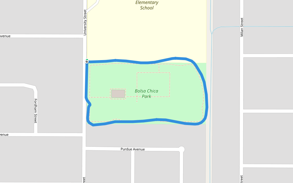 Bolsa Chica Park walking route map in Westminster