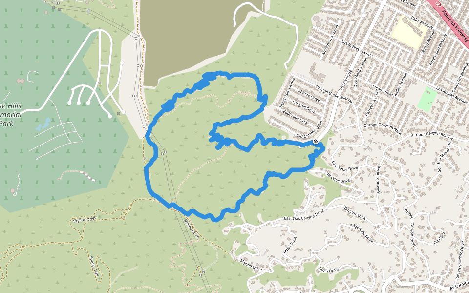 Native Oak Trail walking route map in Hacienda Heights