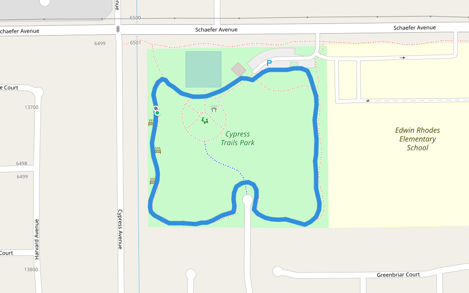 Cypress Trails Park walking route map in Chino