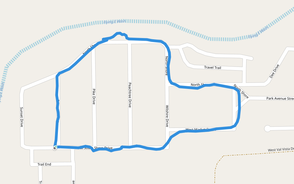North Shore walking route map in Wickenburg