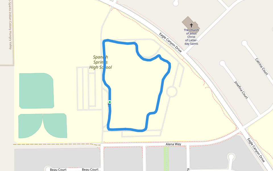 Spanish Springs High School walking route map in Spanish Springs