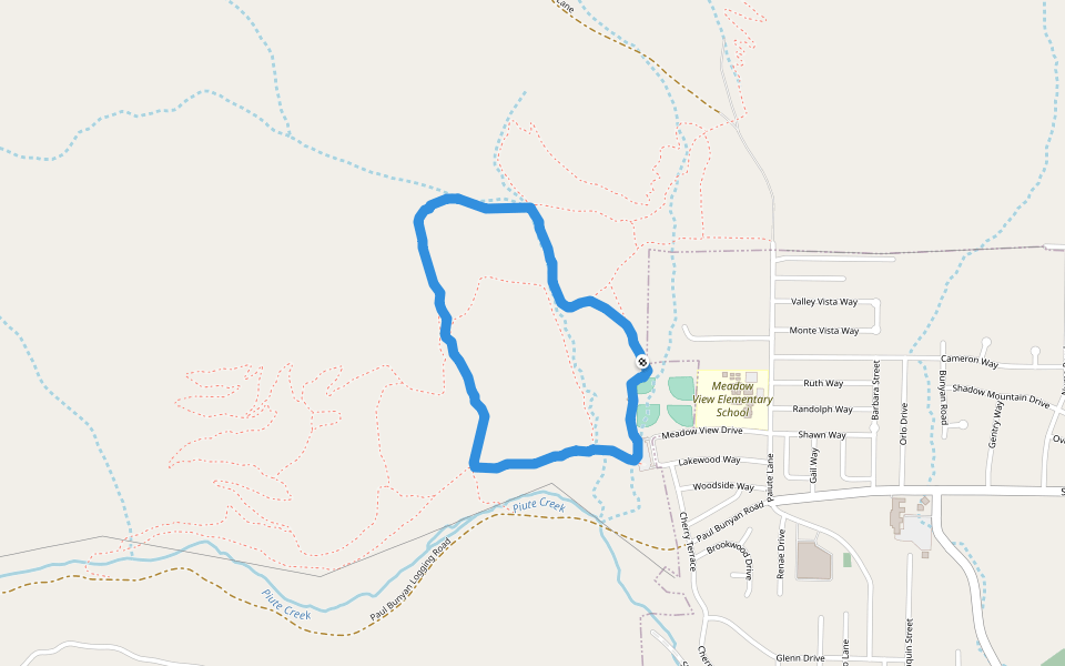 Entrance Susanville Ranch Park walking route map in Susanville