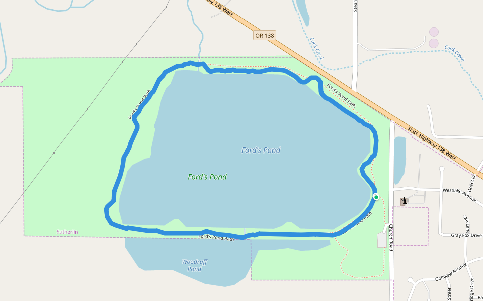 Ford's Pond Walking And Running Trail Oakland, Oregon, USA Pacer