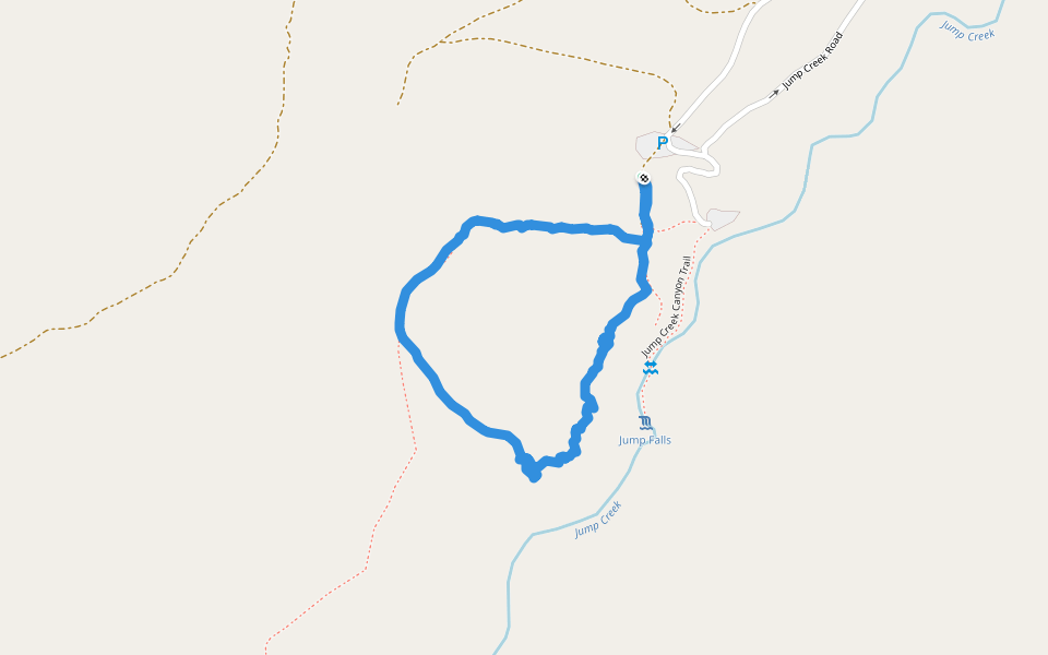 Jump Creek Recreation Area,Idaho - Jump Creek Road walking route map in Marsing