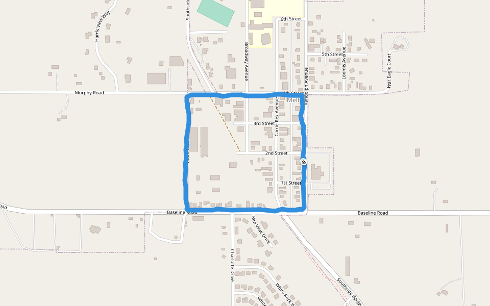 Melba walking route map in Melba