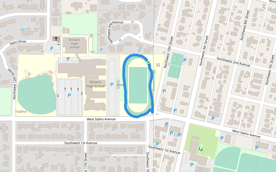 Ontario High School walking route map in Ontario