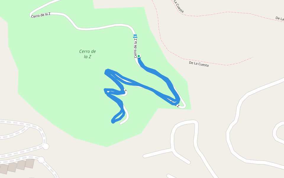Cerro de la Z walking route map in Political Feature