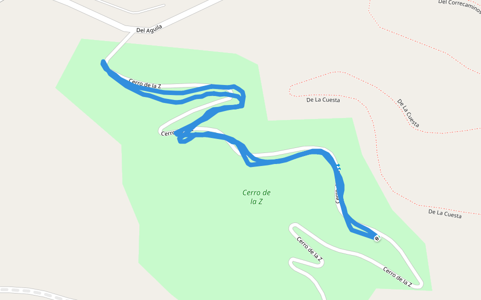 Cerro de la Z walking route map in Political Feature