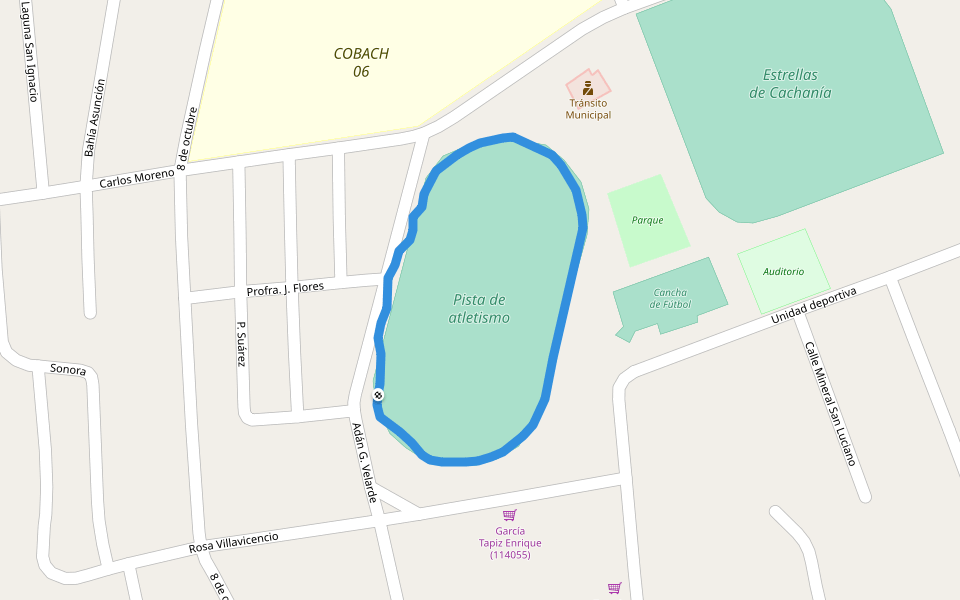 Reserva de la Biósfera El Vizcaíno walking route map in Cabo Pulmo