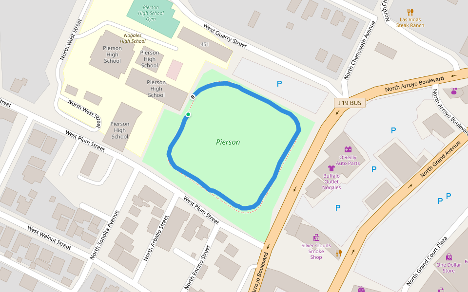 Pierson walking route map in Nogales