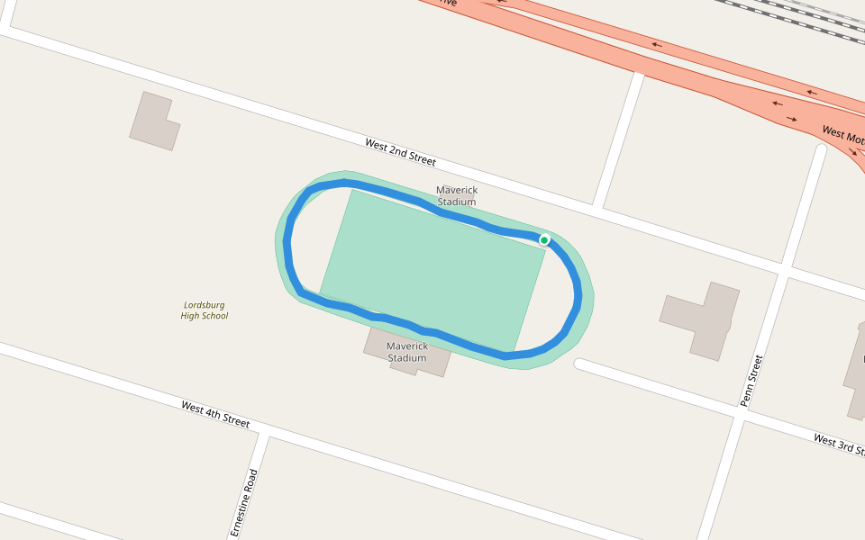 Maverick Stadium walking route map in Lordsburg