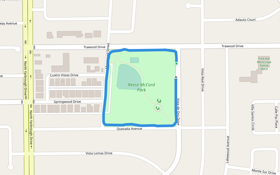 Vista del Sol Park walking route map in El Paso