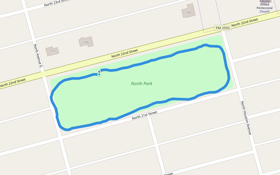 North Park walking route map in Lamesa