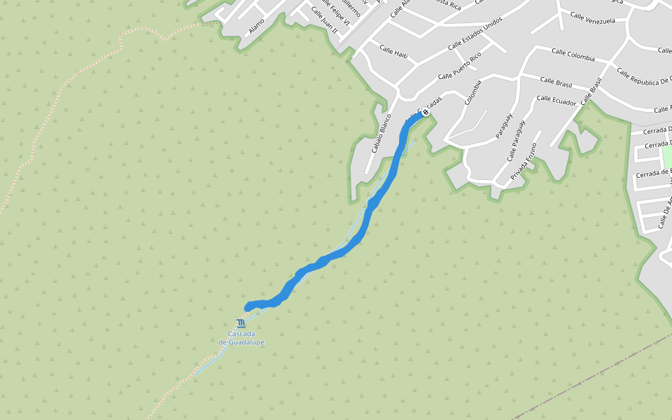 Momumento Natural Cerro de la Silla walking route map in Guadalupe