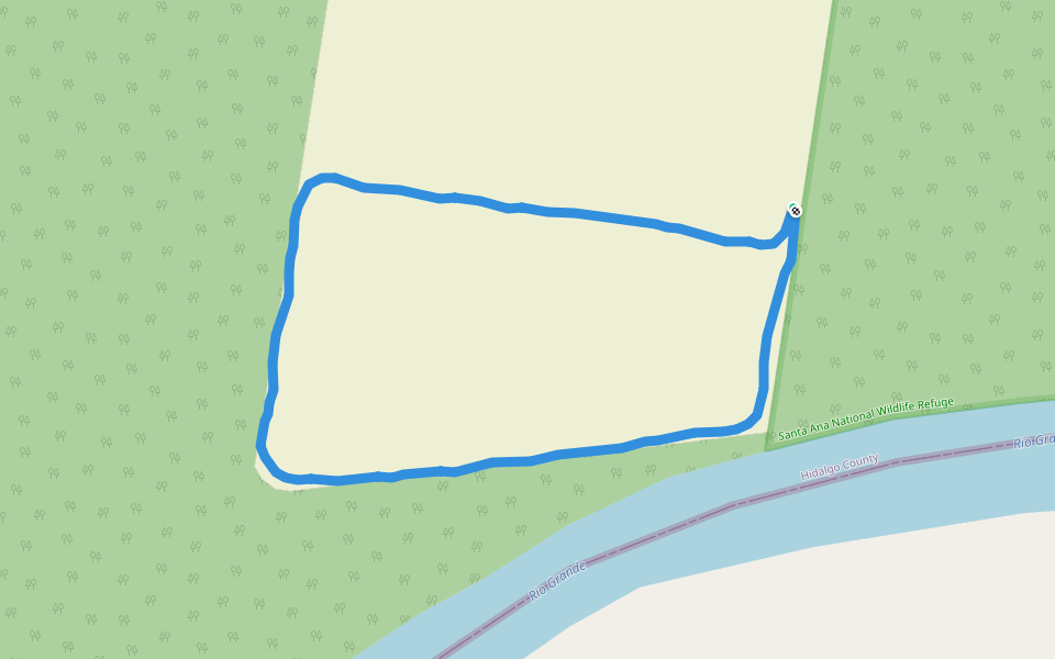 Rio Grande walking route map in Alamo