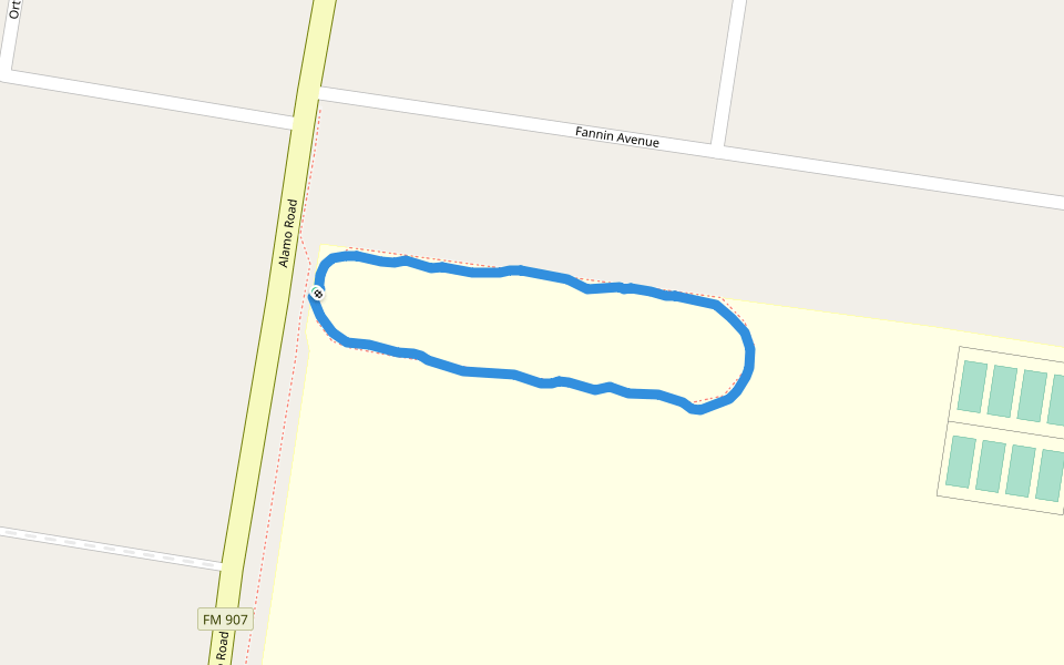 PSJA Memorial Early College High School walking route map in Alamo