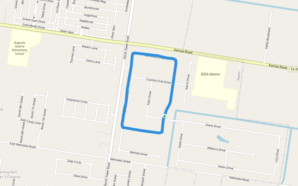 IDEA Alamo walking route map in Alamo