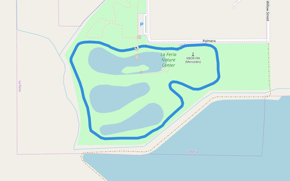 La Feria Nature Center walking route map in La Feria