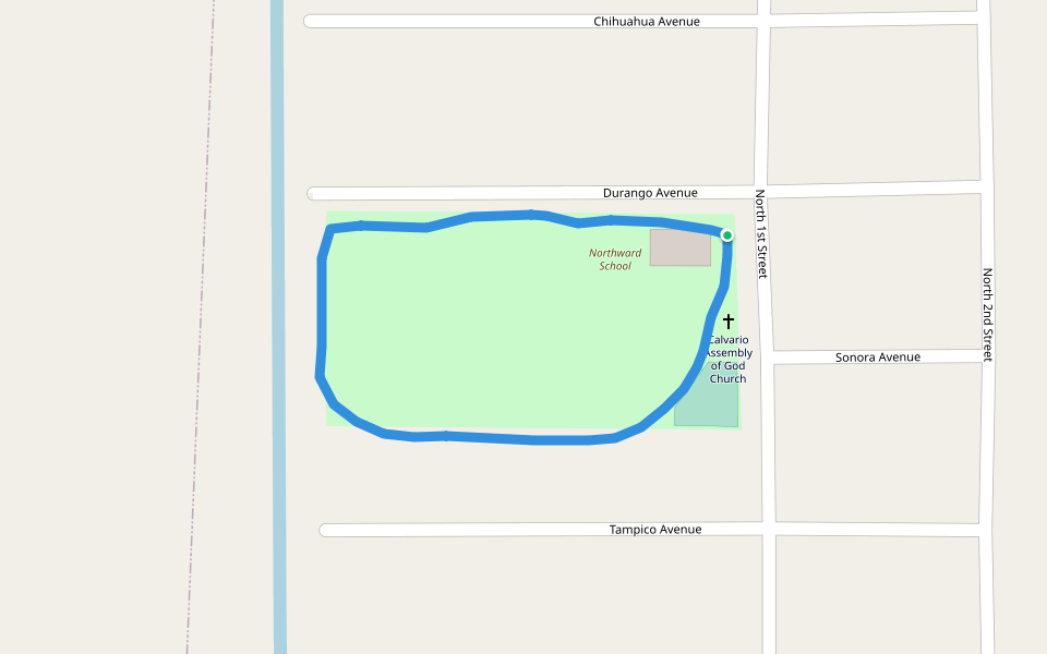 Northward School walking route map in Raymondville
