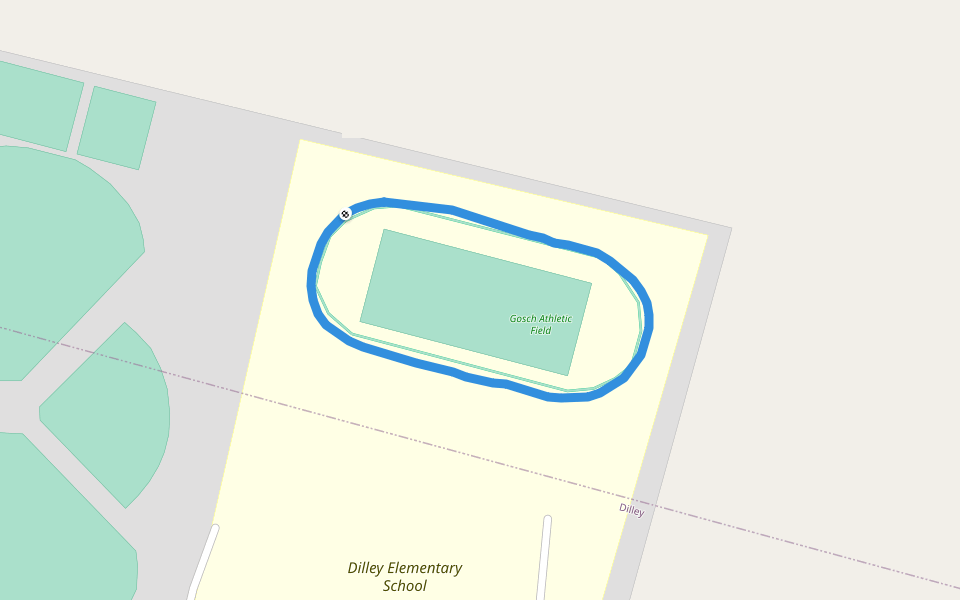Gosch Athletic Field walking route map in Dilley