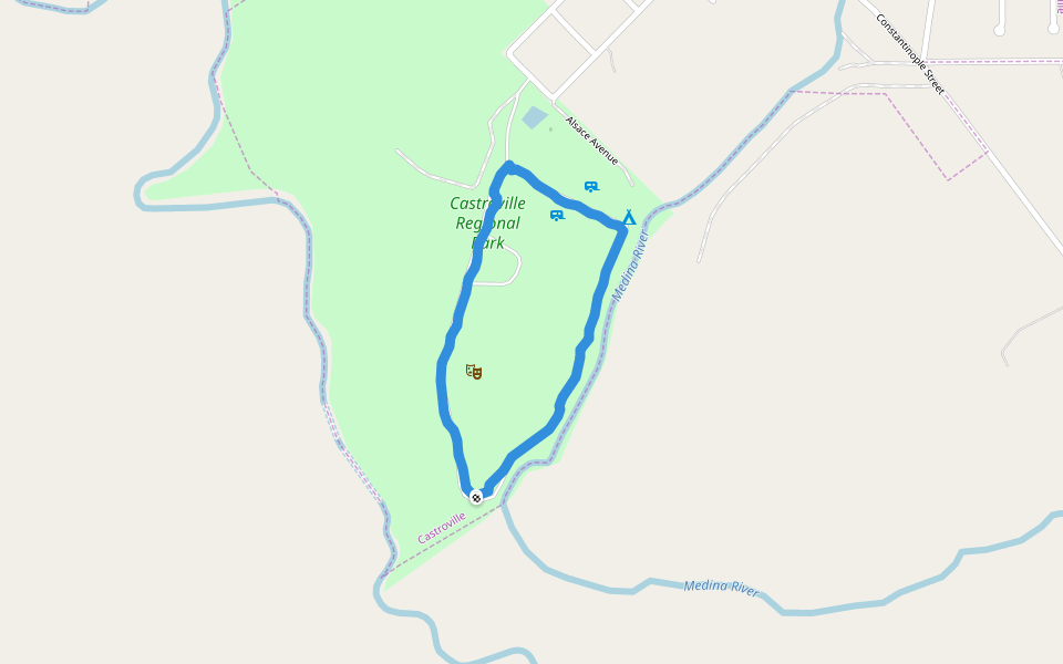Castroville Regional Park walking route map in Castroville