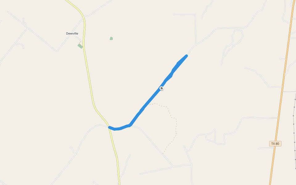 Dirt Road walking route map in Nixon