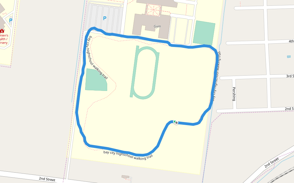 bay city highschool walking trail walking route map in Bay City