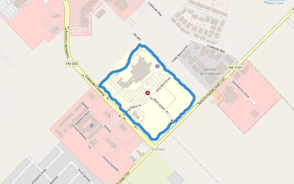 Resolute Health Hospital walking route map in New Braunfels