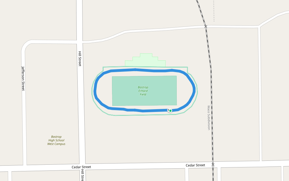 Bastrop Erhard Field walking route map in Bastrop