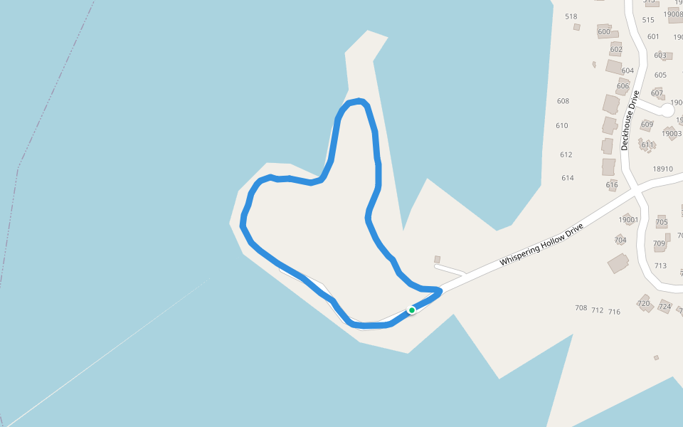 Lake Travis walking route map in Point Venture