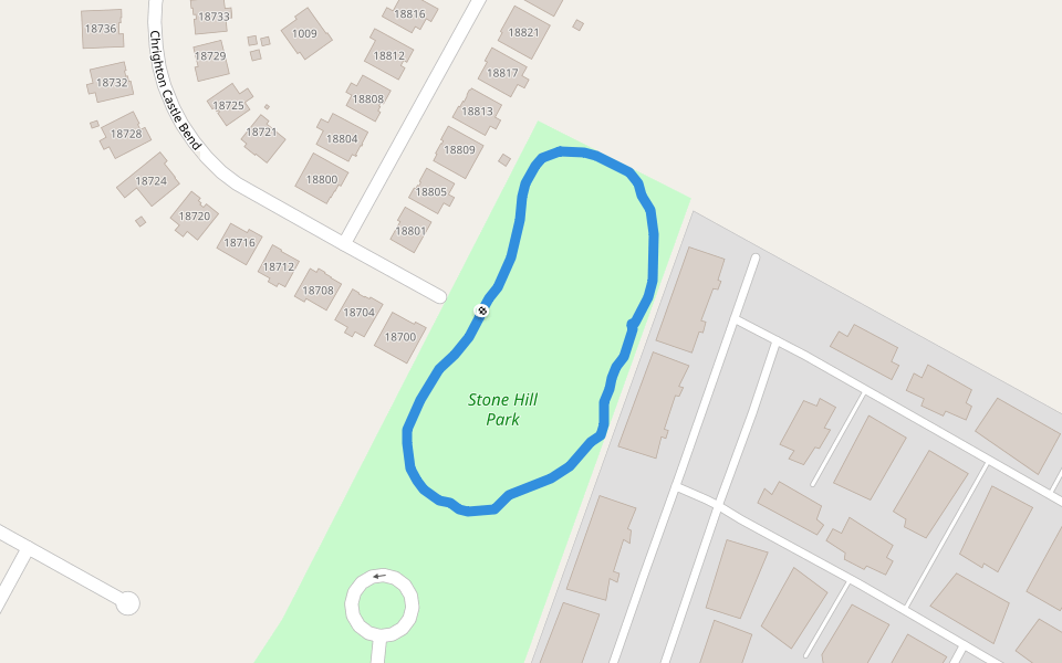 Stone Hill Park walking route map in Pflugerville