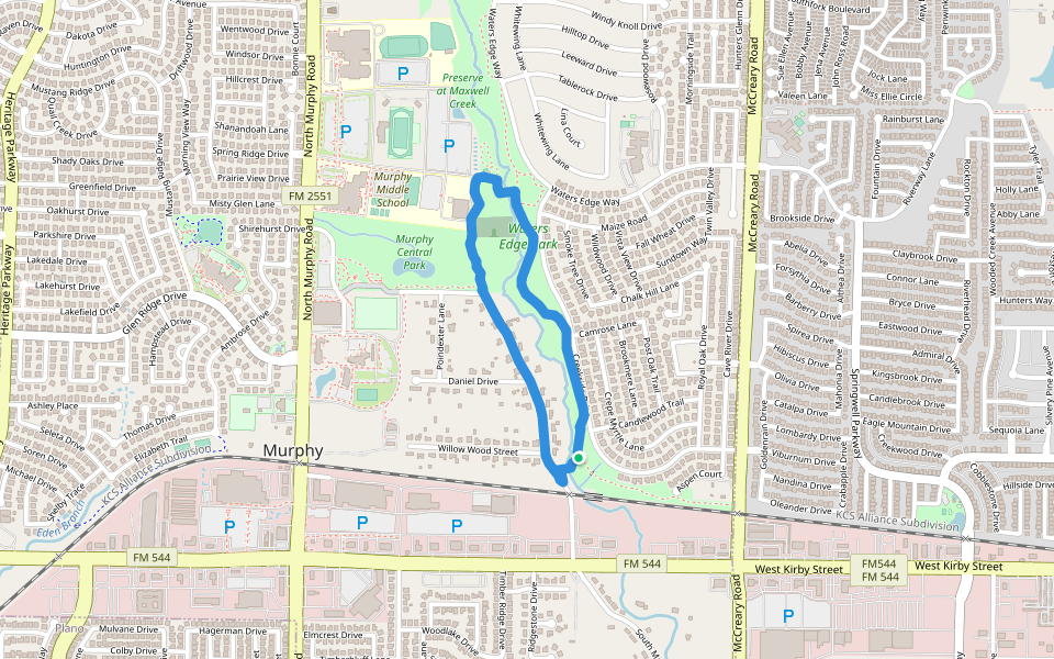 Waters Edge Park at Maxwell Creek Walking and Running Murphy, Texas Pacer