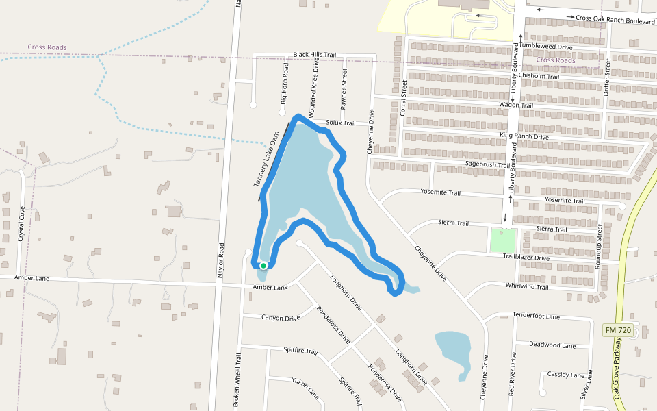 Tannery Lake Dam Walking And Running Trail Aubrey, Texas, USA Pacer