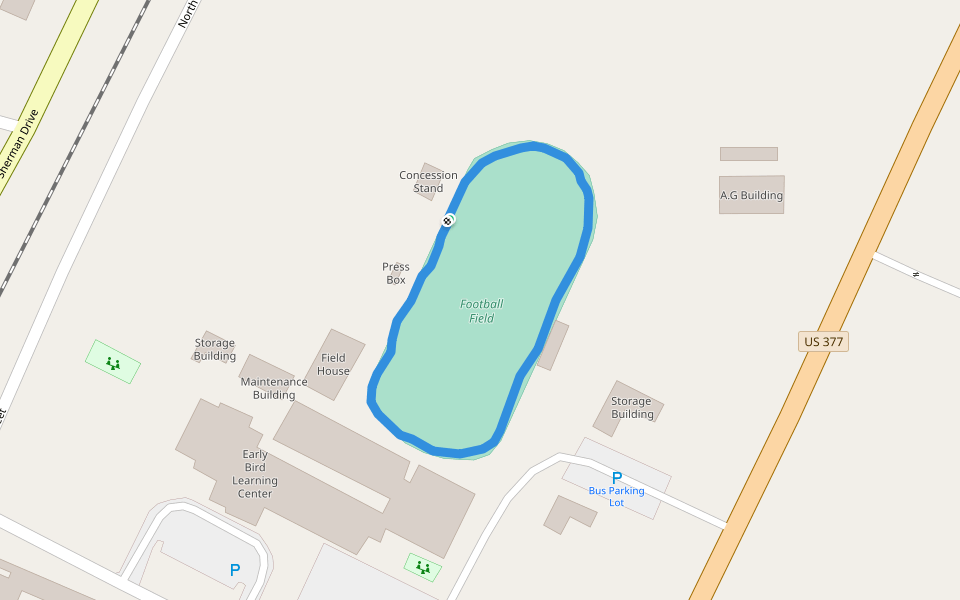 Football Field Walking And Running Trail Aubrey, Texas, USA Pacer