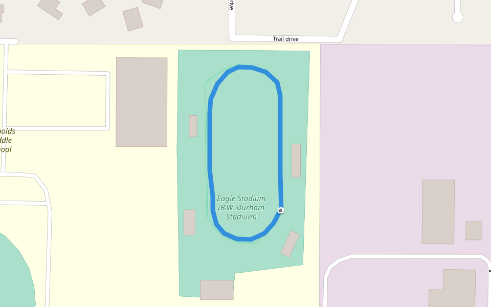 Eagle Stadium (B.W. Durham Stadium) walking route map in Prosper