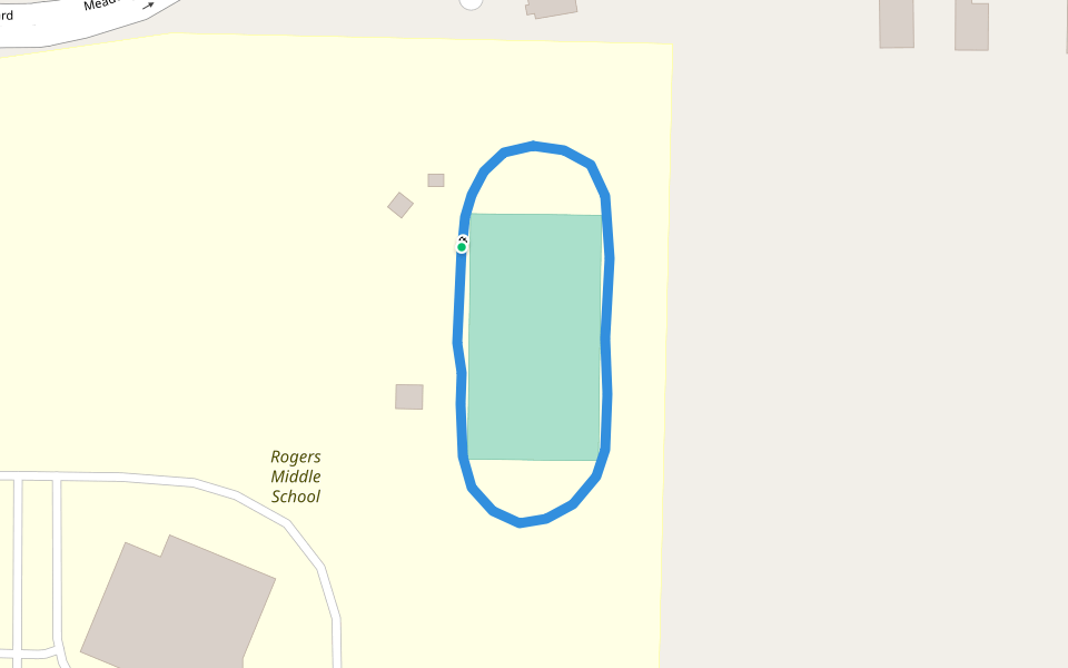Rogers Middle School walking route map in Prosper