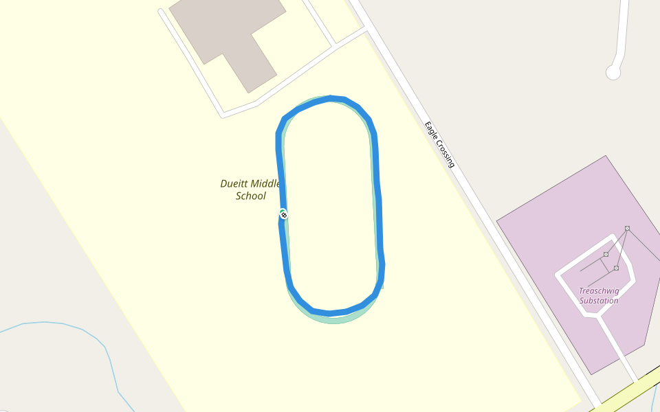 Dueitt Middle School walking route map in Spring